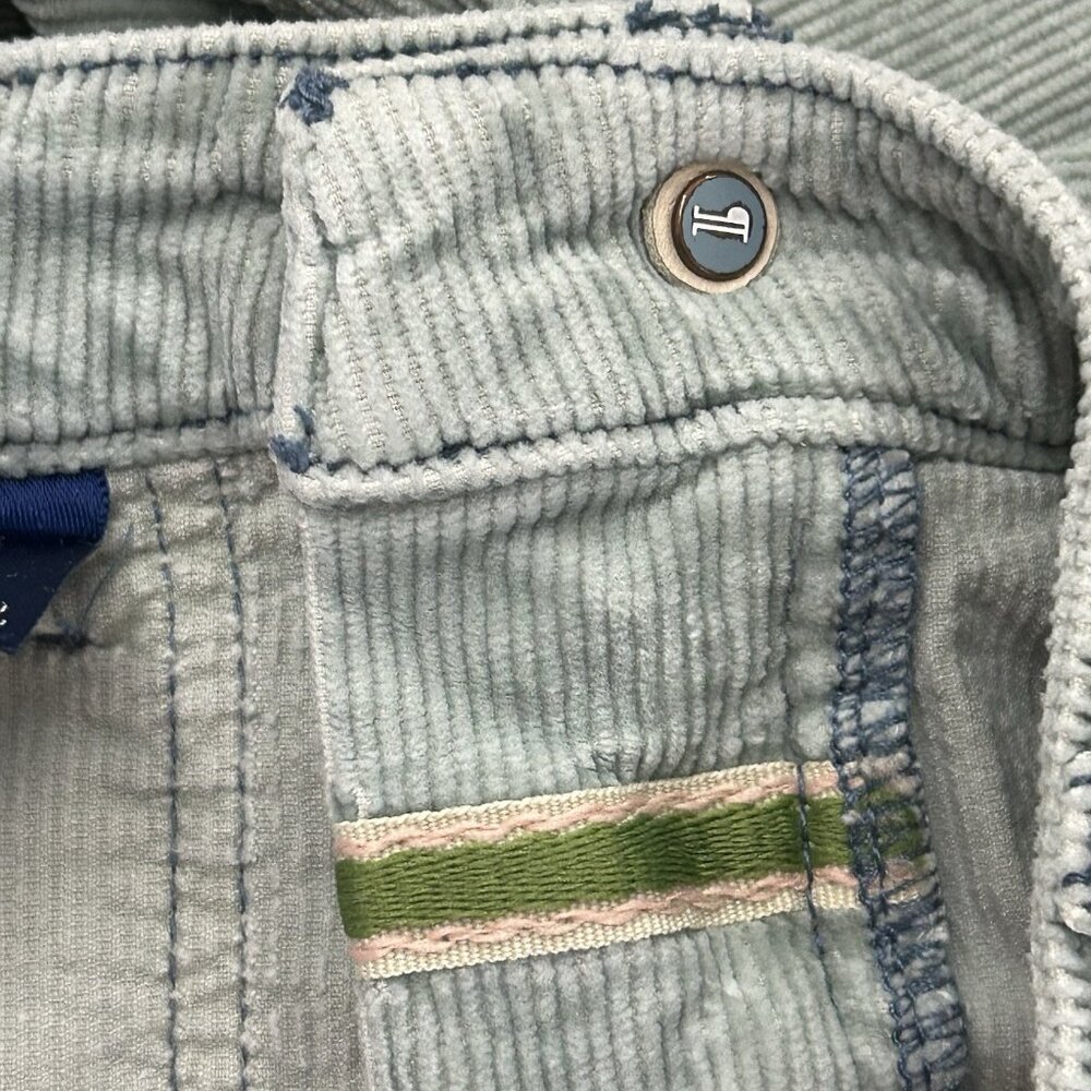 Anthropologie Pilcro 30 The Icon Mid-Rise Corduroy Chop Pocket Flare Jeans Green - Picture 13 of 16